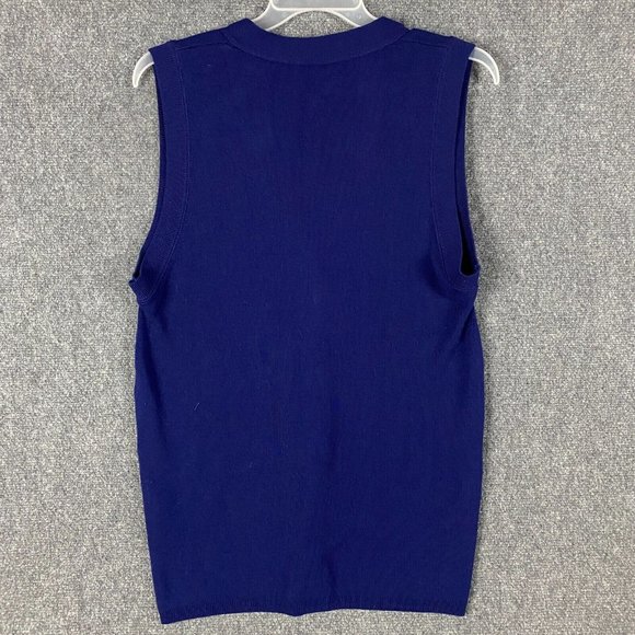 Vintage Partners Mervyns Cardigan Women's Large Blue Sleeveless 100% Acrylic - Picture 7 of 9